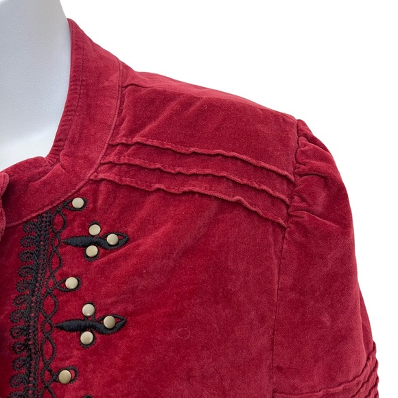 FREE PEOPLE Maven Studded and Embroidered Velvet Jacket Large - Picture 10 of 11